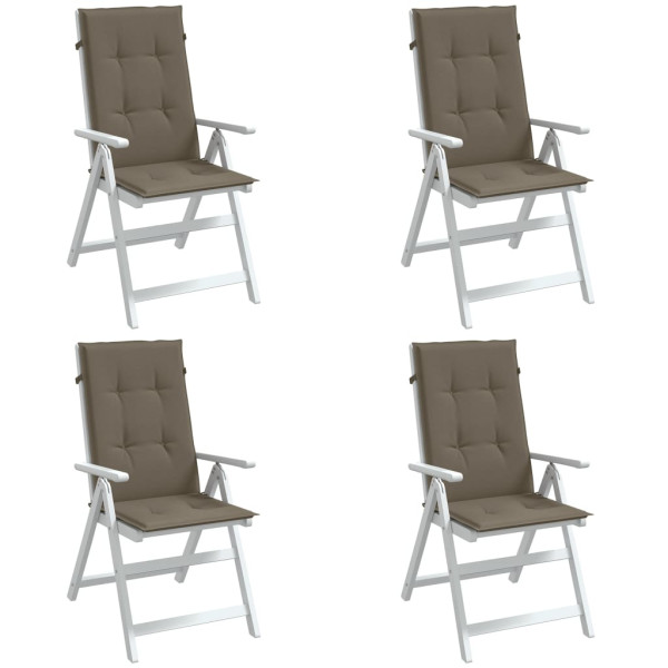 Cojines silla respaldo alto 4 uds tela taupe melange 120x50x4cm D