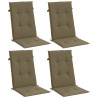 Cojines silla respaldo alto 4 uds tela taupe melange 120x50x4cm 3
