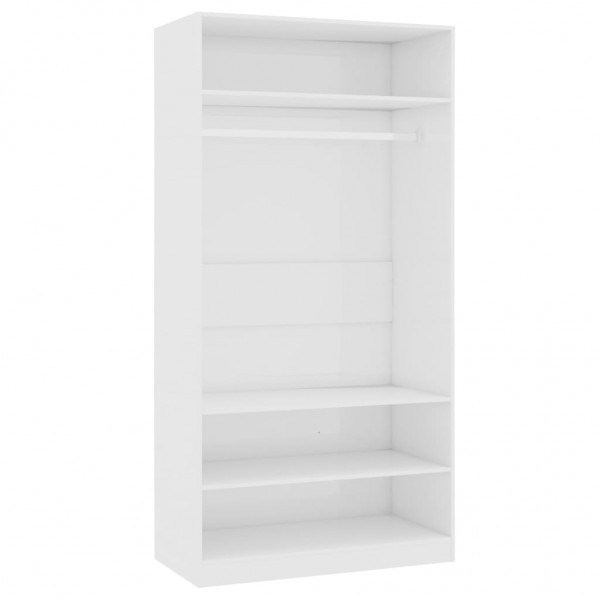 Roupeiro 100x50x200 cm derivados de madeira branco brilhante M 2