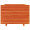 Jardinera madera maciza de pino marrón cera 70x70x49.5 cm 5