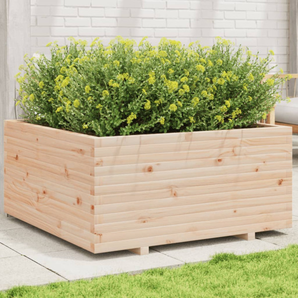 Jardinera madera maciza de pino 100x100x49.5 cm D