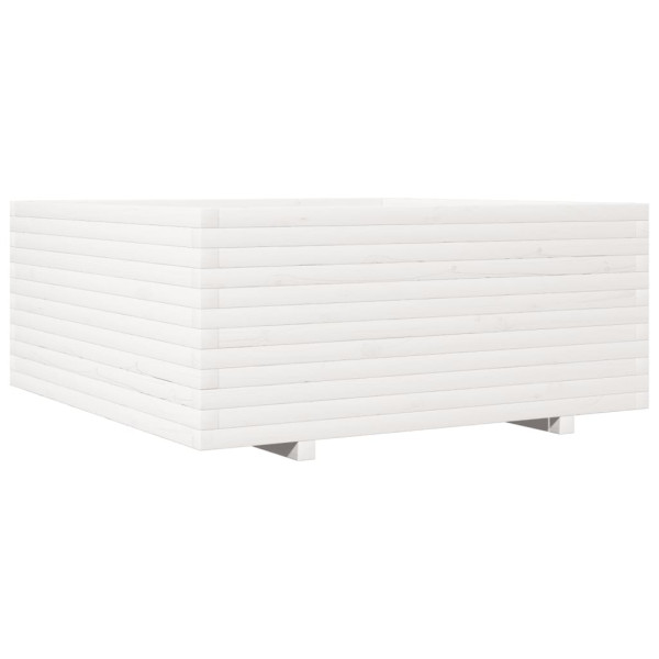 Vaso/floreira de jardim 110x110x49.5 cm pinho maciço branco M 2