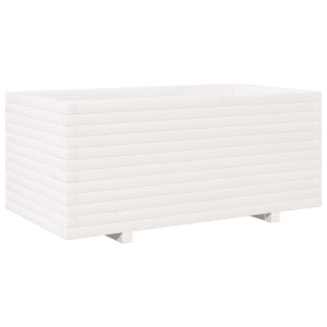 Vaso/floreira de jardim 110x60x49.5 cm pinho maciço branco H