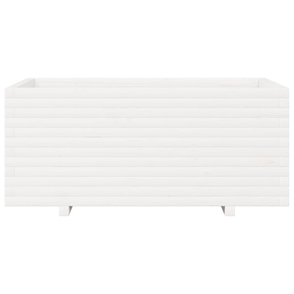 Jardinera madera maciza de pino blanco 110x60x49.5 cm M 5