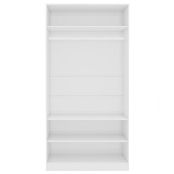 Armario de madera contrachapada blanco brillante 100x50x200 cm M 3