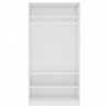 Roupeiro 100x50x200 cm derivados de madeira branco brilhante 3