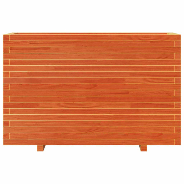 Jardinera madera maciza de pino marrón cera 110x40x72 cm M 5