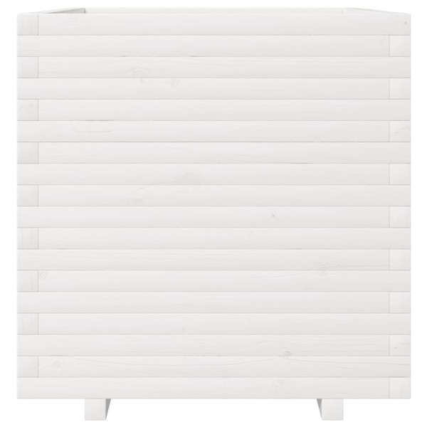 Vaso/floreira de jardim 70x70x72.5 cm pinho maciço branco M 5