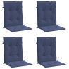 Almofadões p/ cadeira de encosto baixo 4pcs tecido azul-marinho 3