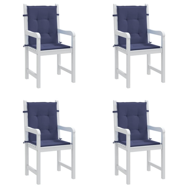 Almofadões p/ cadeira de encosto baixo 4pcs tecido azul-marinho M 4
