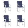 Almofadões p/ cadeira de encosto baixo 4pcs tecido azul-marinho 4