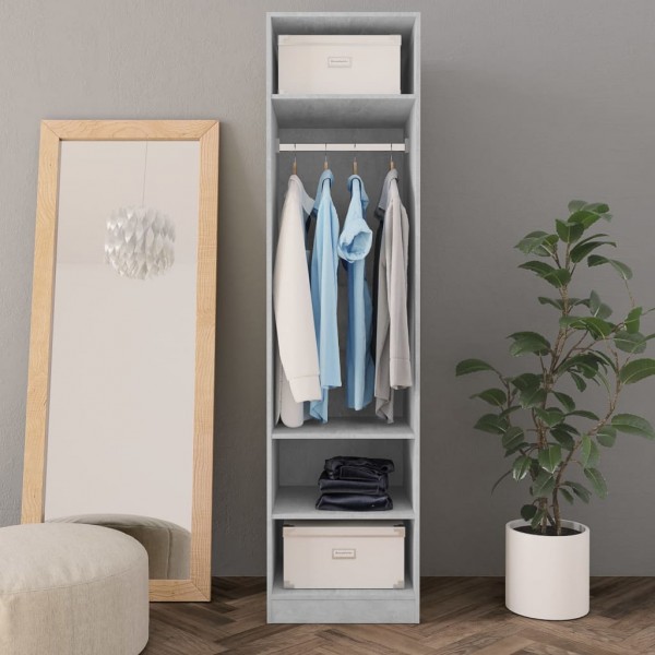 Roupeiro 50x50x200 cm derivados de madeira cinzento cimento M 5