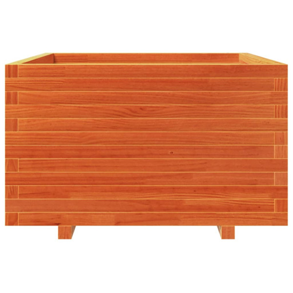 Vaso/floreira de jardim 80x80x49.5 cm pinho maciço castanho mel M 5