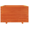 Jardinera madera maciza de pino marrón cera 80x80x49.5 cm 5