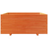 Jardinera madera maciza de pino marrón cera 110x110x49.5 cm 5