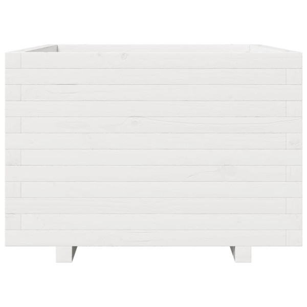 Vaso de jardim 70x70x49.5 cm madeira de pinho maciça branco M 5