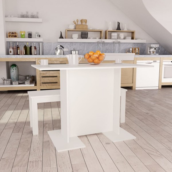Mesa de comedor de madera contrachapada blanco 110x60x75 cm D