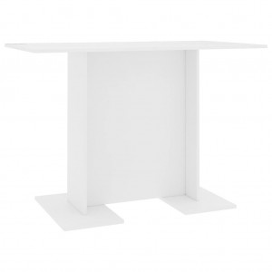 Mesa de comedor de madera contrachapada blanco 110x60x75 cm H