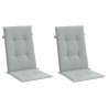 Cojines para silla respaldo alto 2 uds tela gris claro melange 3