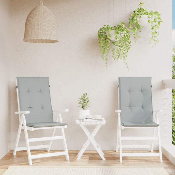 Cojines para silla respaldo alto 2 uds tela gris claro melange M 4