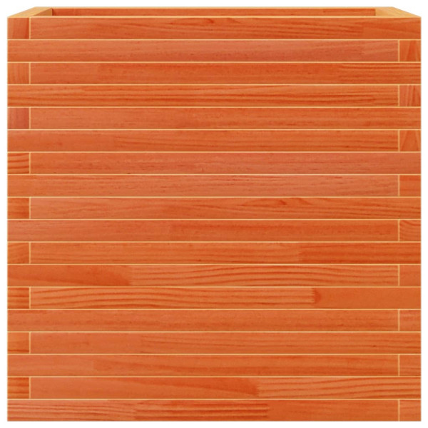 Jardinera madera maciza de pino marrón cera 70x40x68.5 cm M 5