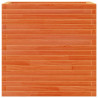 Jardinera madera maciza de pino marrón cera 70x40x68.5 cm 5