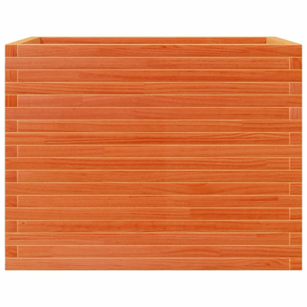 Jardinera madera maciza de pino marrón cera 90x60x68.5 cm M 5