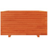 Jardinera madera maciza de pino marrón cera 90x90x49.5 cm 5