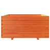 Jardinera madera maciza de pino marrón cera 100x100x49.5 cm 5
