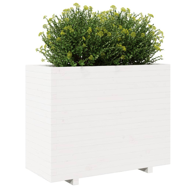 Jardinera madera maciza de pino blanco 90x40x72.5 cm M 4