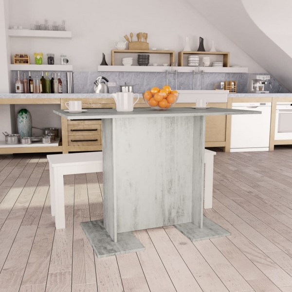 Mesa de comedor de madera gris hormigón 110x60x75 cm D