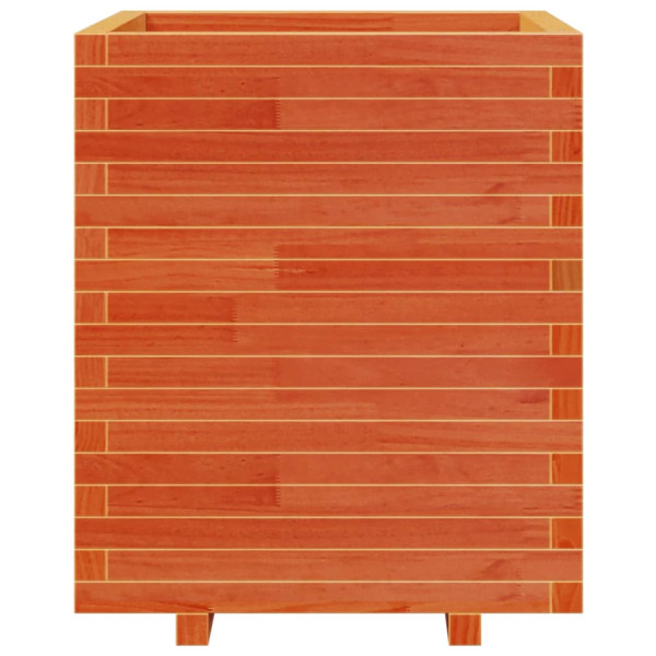 Jardinera madera maciza de pino marrón cera 60x60x72.5 cm M 5
