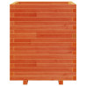 Jardinera madera maciza de pino marrón cera 60x60x72.5 cm 5