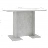 Mesa de comedor de madera gris hormigón 110x60x75 cm 5
