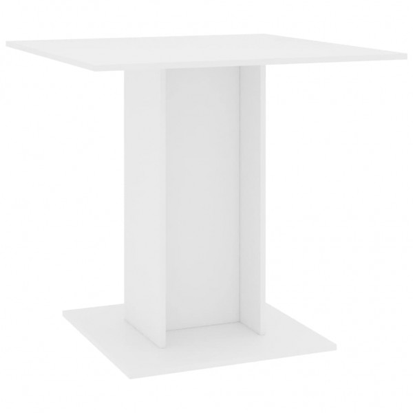 Mesa de comedor de madera contrachapada blanco 80x80x75 cm D