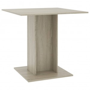 Mesa de comedor de madera contrachapada color roble 80x80x75 cm H