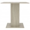 Mesa de comedor de madera contrachapada color roble 80x80x75 cm 5