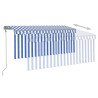 Toldo retráctil automático con persiana azul y blanco 3.5x2.5 m 4