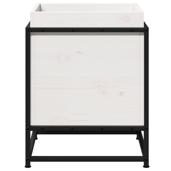 Vaso/floreira de jardim 40x40x50 cm madeira pinho maciça branco M 5