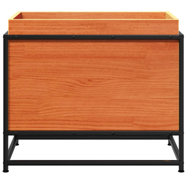 Jardinera de madera maciza pino marrón cera 60x40x50 cm M 5