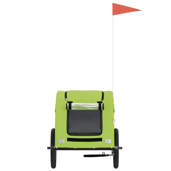 Reboque de bicicleta p/ animais tecido oxford/ferro verde M 4