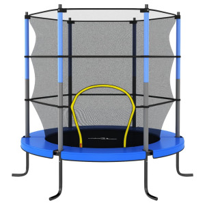 Trampolim com rede de segurança redondo 140x160 cm azul H