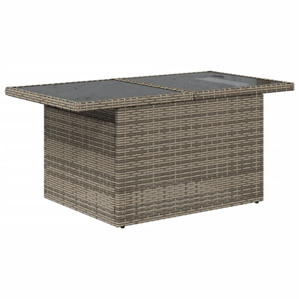 Set de muebles de jardín 6 pzas y cojines ratán sintético gris M 3
