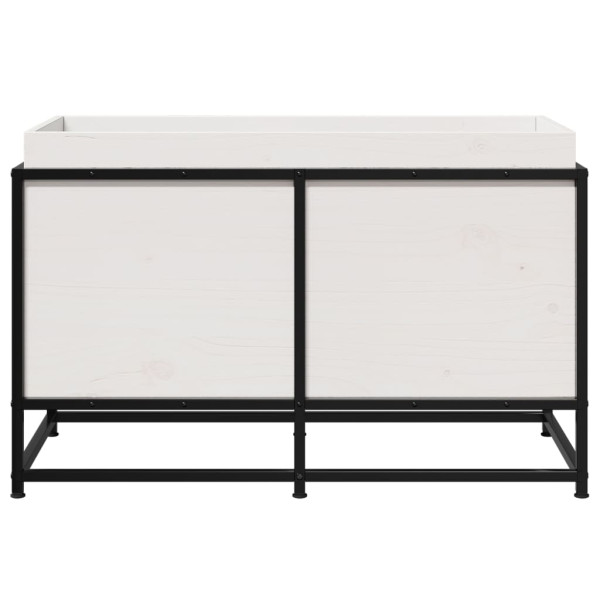 Jardinera de madera maciza de pino blanca 80x40x50 cm M 5