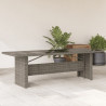Mesa de jardín superficie de vidrio ratán PE gris 240x90x75 cm 1