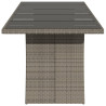 Mesa de jardín superficie de vidrio ratán PE gris 240x90x75 cm 5