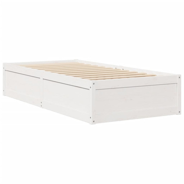 Estructura de cama madera maciza de pino blanco 75x190 cm M 2