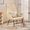 Silla mecedora de tela color crema 5