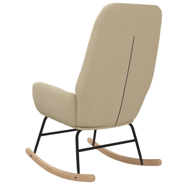 Silla mecedora de tela color crema M 3