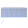 Toldo retrátil automático com estore 3.5x2.5 m azul e branco 3